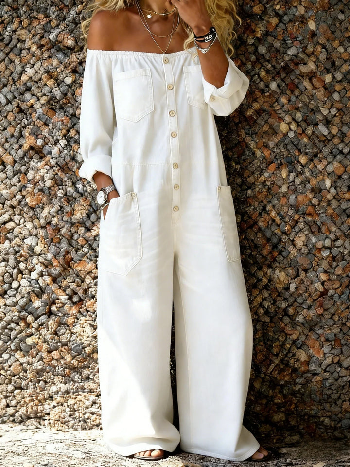 Léa | Casual Denim Jumpsuit with Long Sleeves