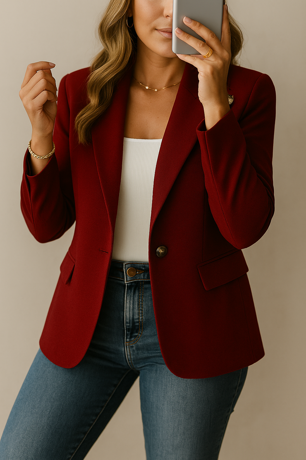 Tatiana - Elegant Blazer With Boutton And Pockets