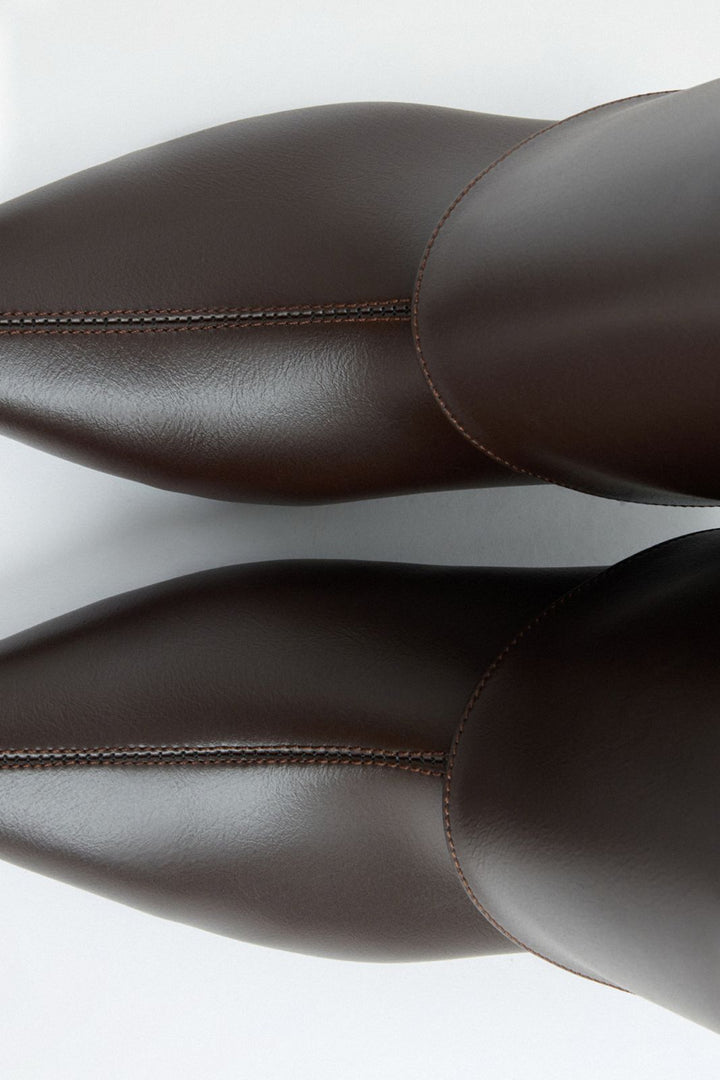 Barfin Leather knee high boots - Dark Brown