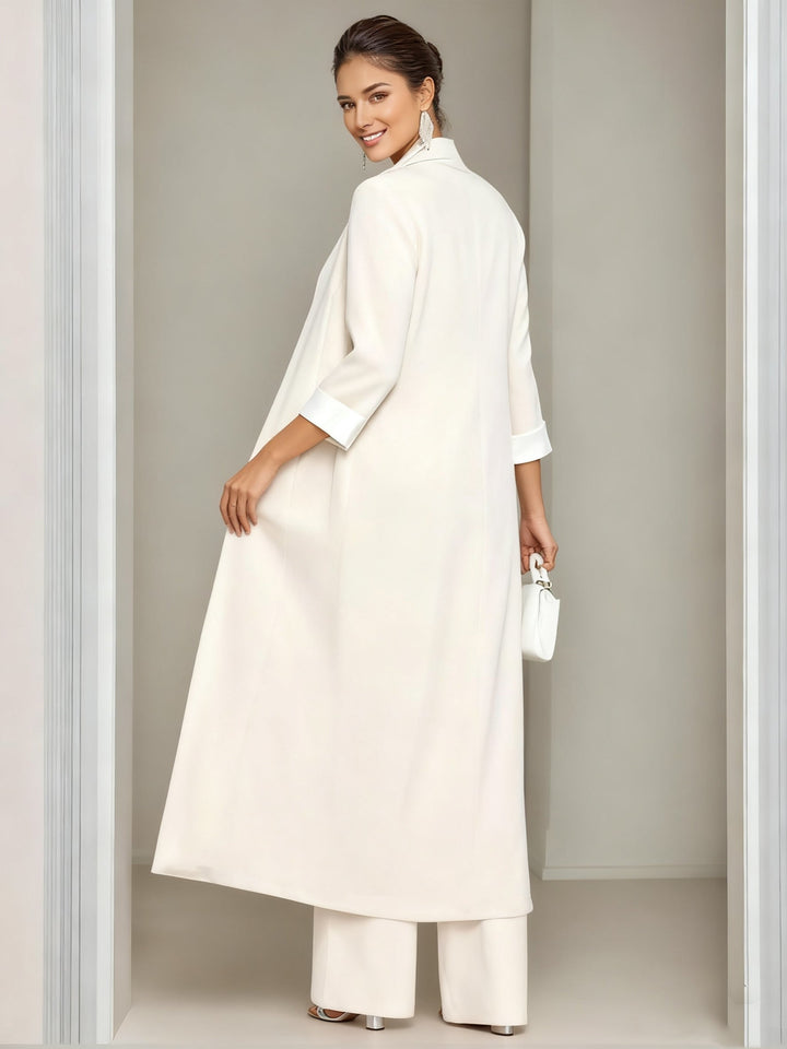 3 Pieces Square-Neck Ankle Length Mother of the Bride Pantsuits with Jacket & Appliques Lace