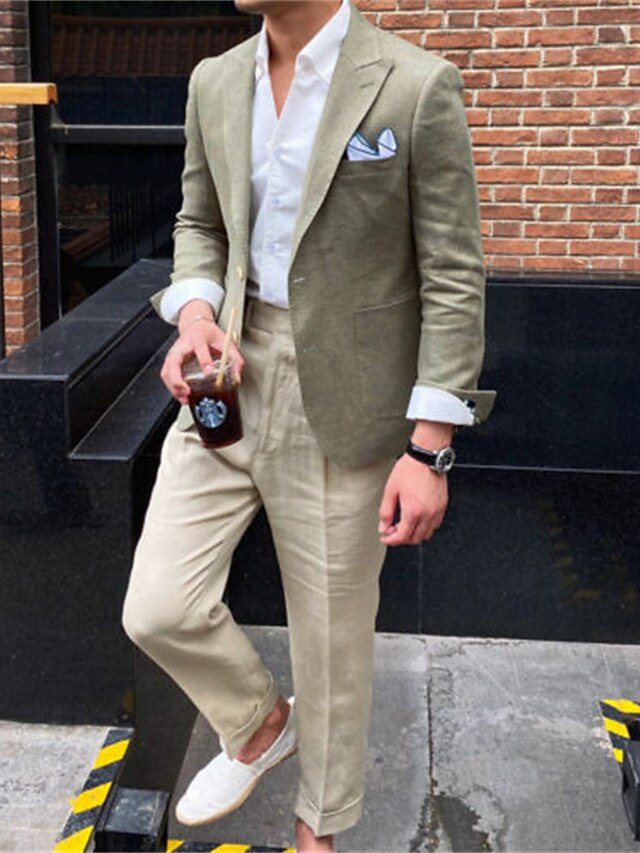 Men's Tailored Fit Single Breasted Two-buttons Blazer Jacket