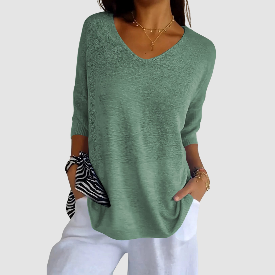 Camille | Knit V-Neck Top