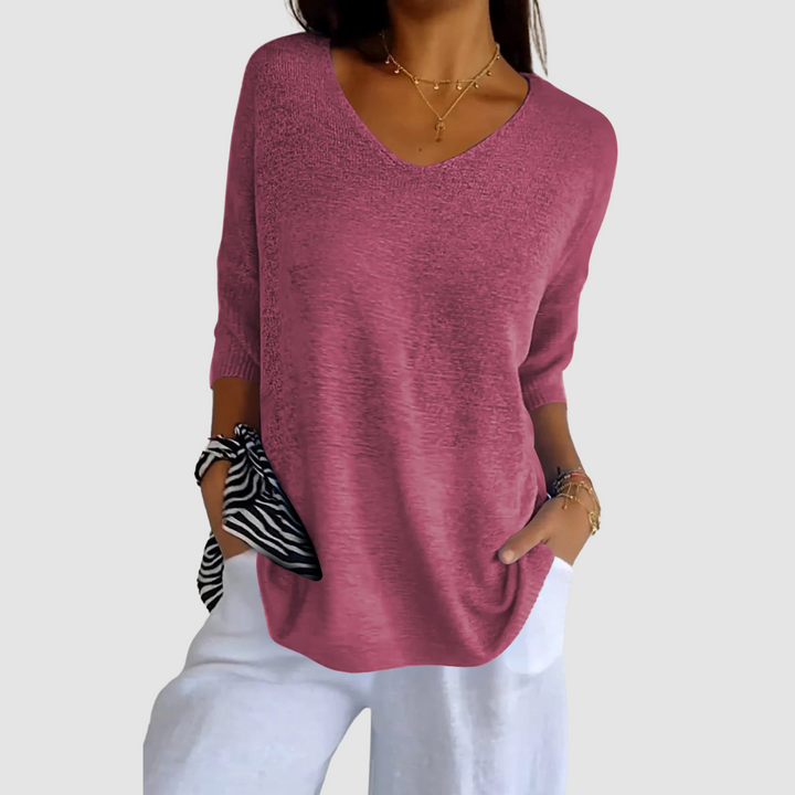 Camille | Knit V-Neck Top