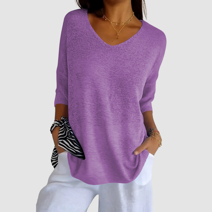 Camille | Knit V-Neck Top
