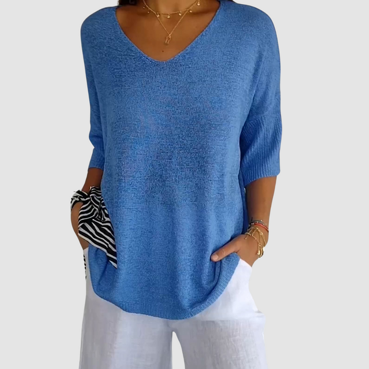 Camille | Knit V-Neck Top