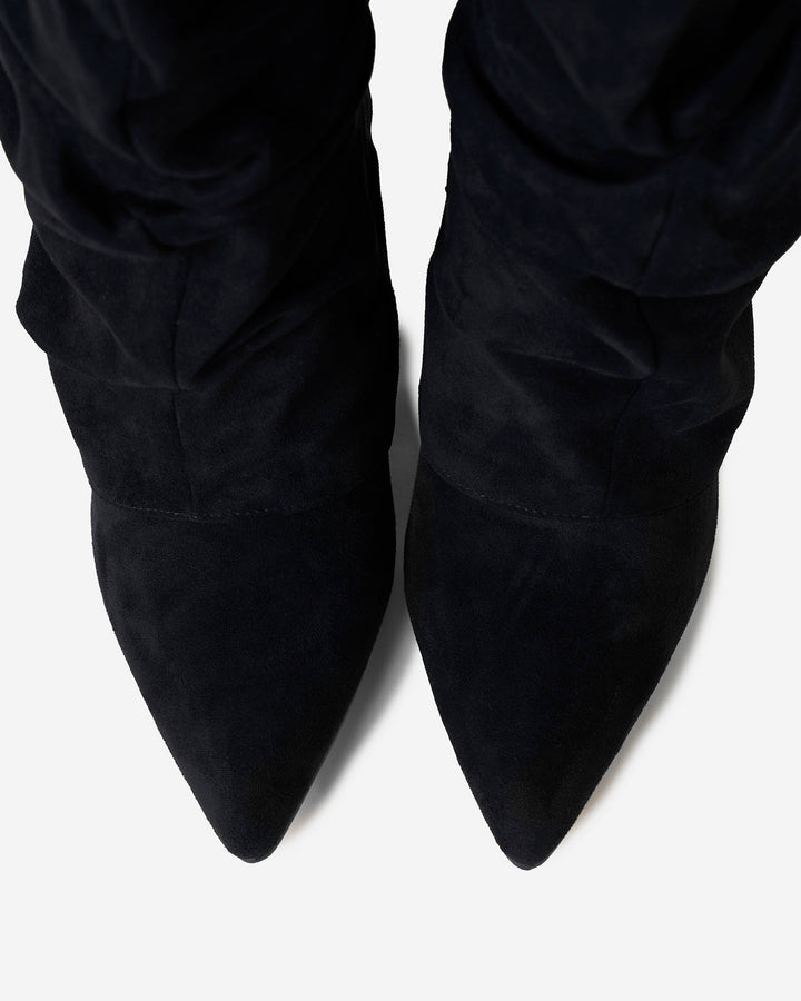 Lavista Slouchy Suede knee high boots - Black