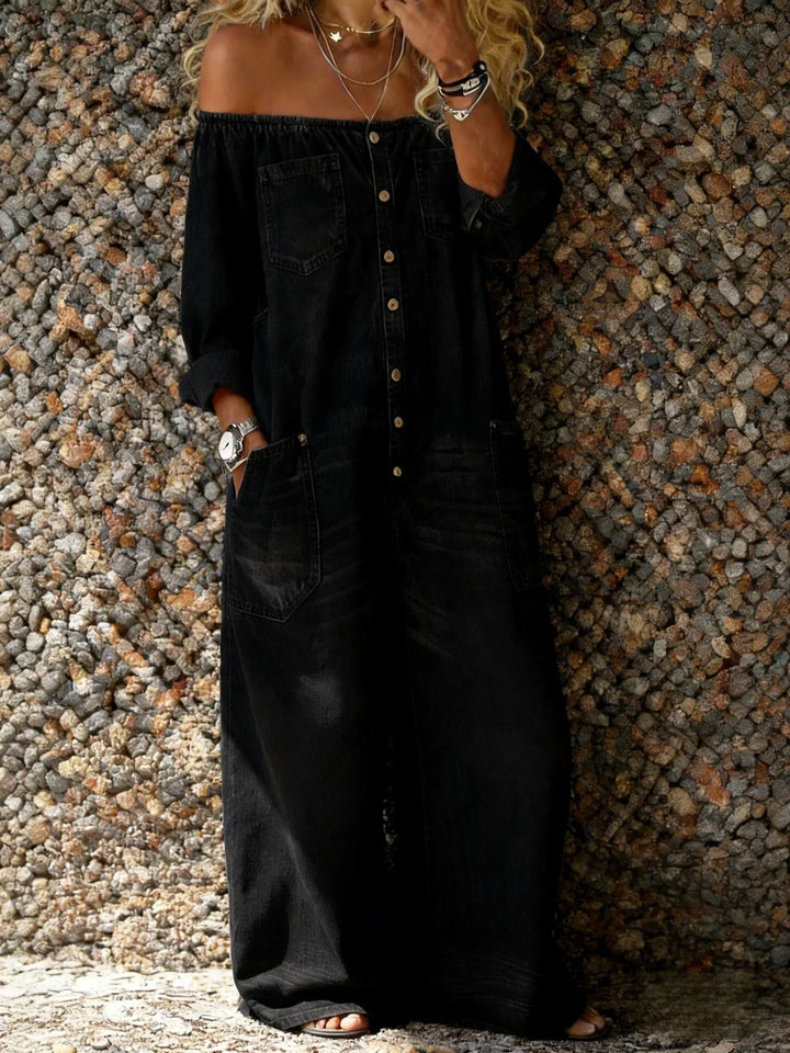 Léa | Casual Denim Jumpsuit with Long Sleeves