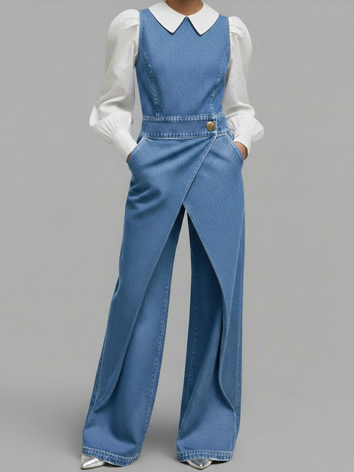 Chloé | Sleeveless Denim Jumpsuit Wide Cut