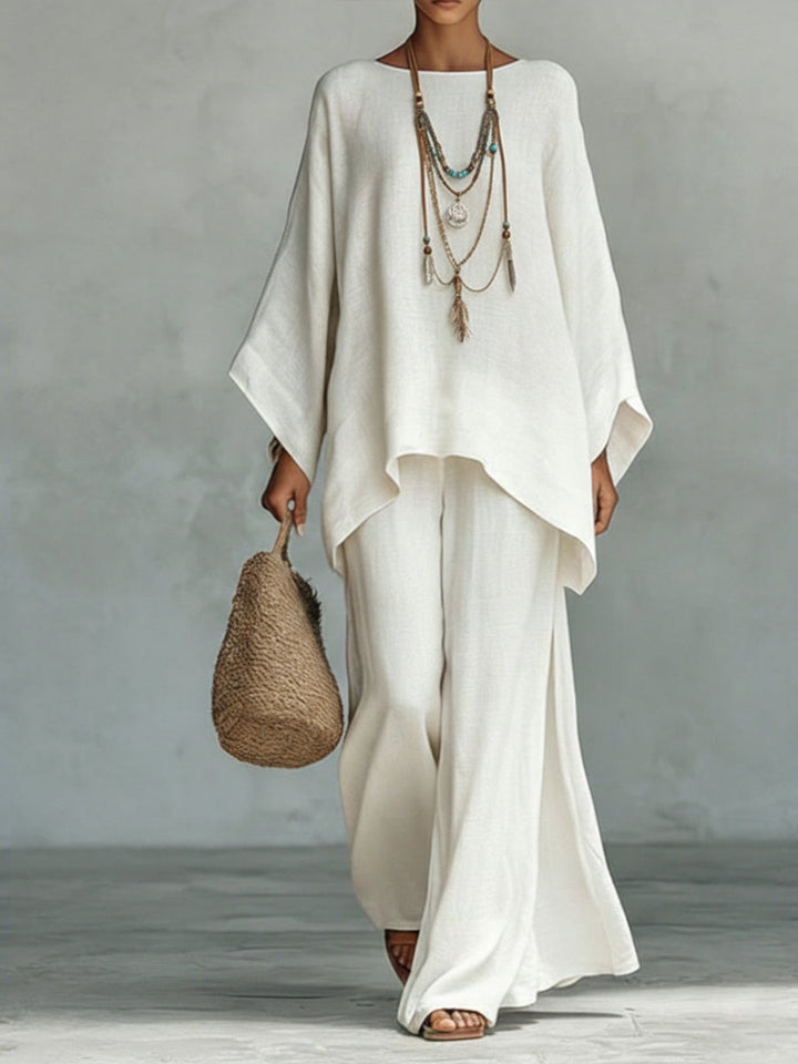 Claire | Loose Linen and Cotton Two-Piece Set