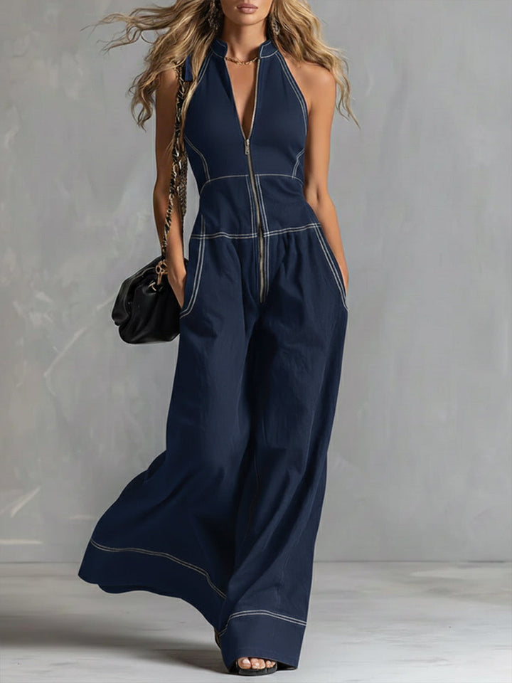 Alessia | Elegant Casual Zip-Up Cotton Jumpsuit