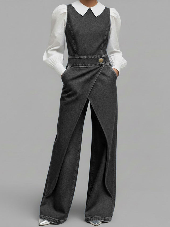 Chloé | Sleeveless Denim Jumpsuit Wide Cut