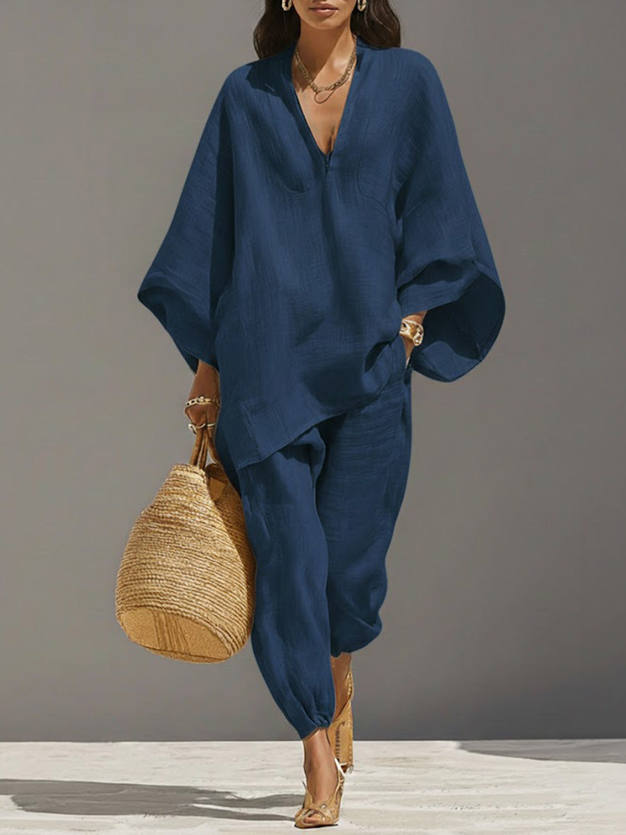 Claire | Linen and Cotton Ensemble Natural Elegance