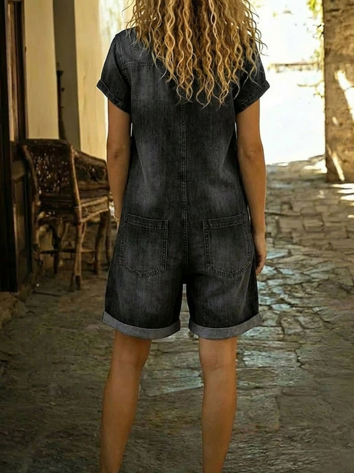 Solena | Casual Denim Short Jumpsuit