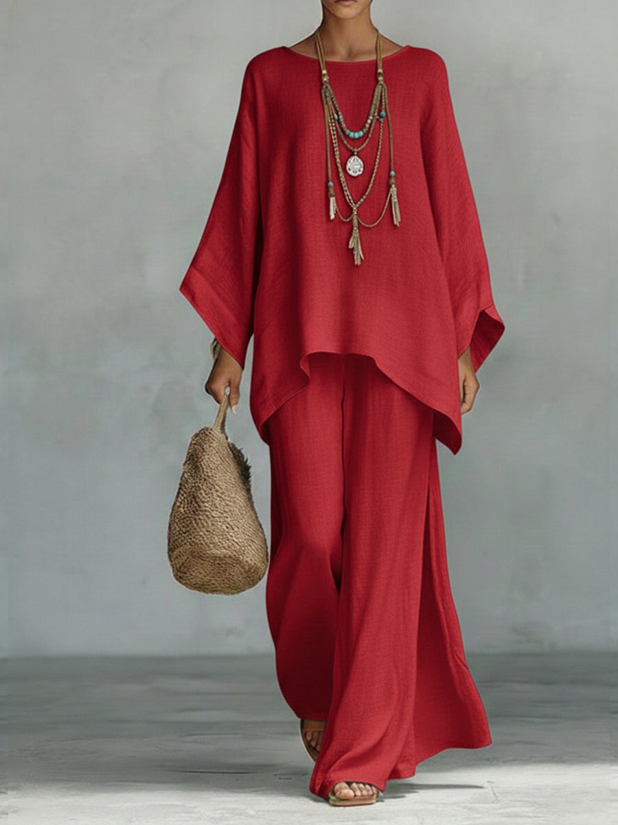 Claire | Loose Linen and Cotton Two-Piece Set