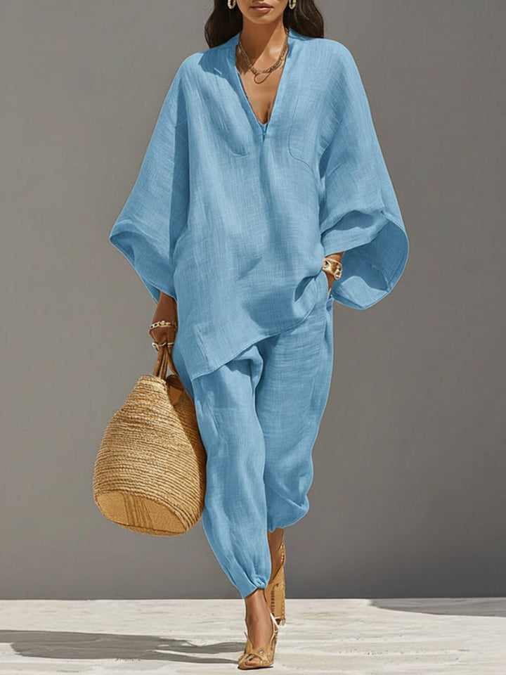 Claire | Linen and Cotton Ensemble Natural Elegance
